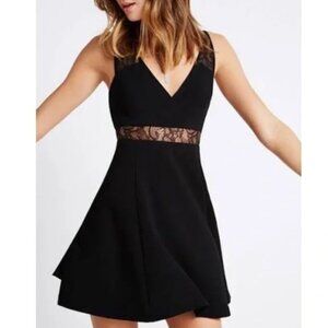 BCBGeneration Black Lace Cut-out Mini Cocktail Dress EUC Size 12